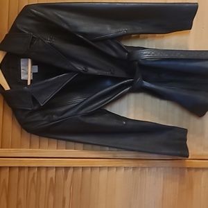 Vintage black leather  jacket. Very good shape! Belt has minor wear